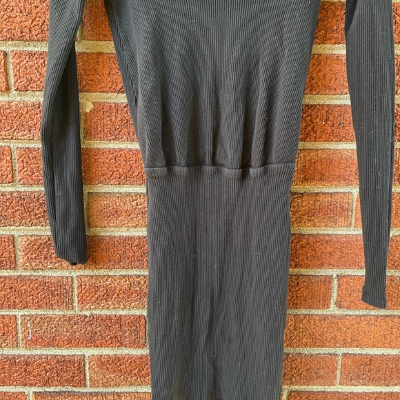 Free People Beach Ribbed Black Mini Dress small - Picture 2 of 5